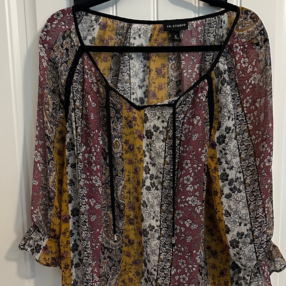I.N. Studio Multicolor Floral Blouse